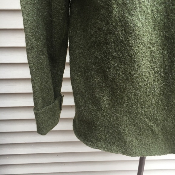 EUC Essence asymmetrical zip green wool jacket - Picture 6 of 8